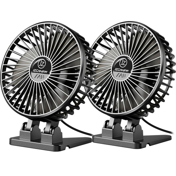 Ventilador de escritorio USB JZCreater mini portátil, 3 velocidades, color negro intenso, paquete de 2