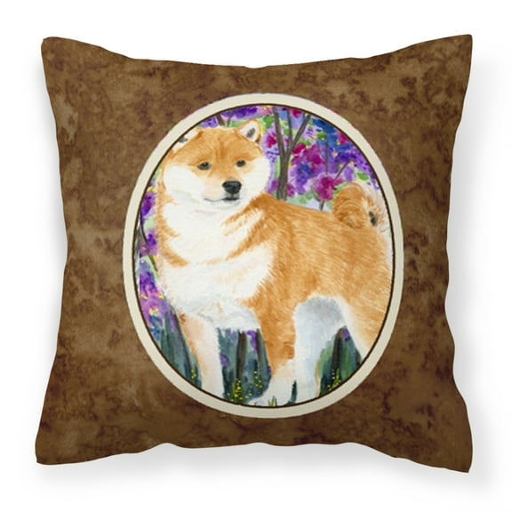 Carolines Treasures SS8061PW1414 Shiba Inu Fabric Decorative Pillow, 14Hx14W, multicolor