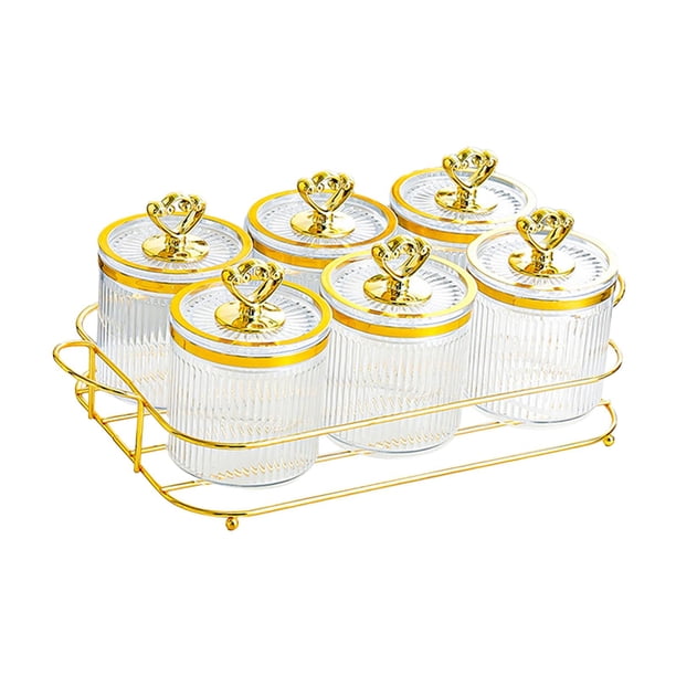 Bandeja para frutos secos y dulces, tarro para almacenar alimentos, cuenco nórdico para frutos secos. 6 cuencos transparentes