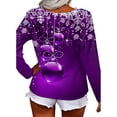 thumbnail image 4 of DYMADE Women Plus Size Christmas Long Sleeve Printed V-neck Zipper Fashion T-shirt, 4 of 4