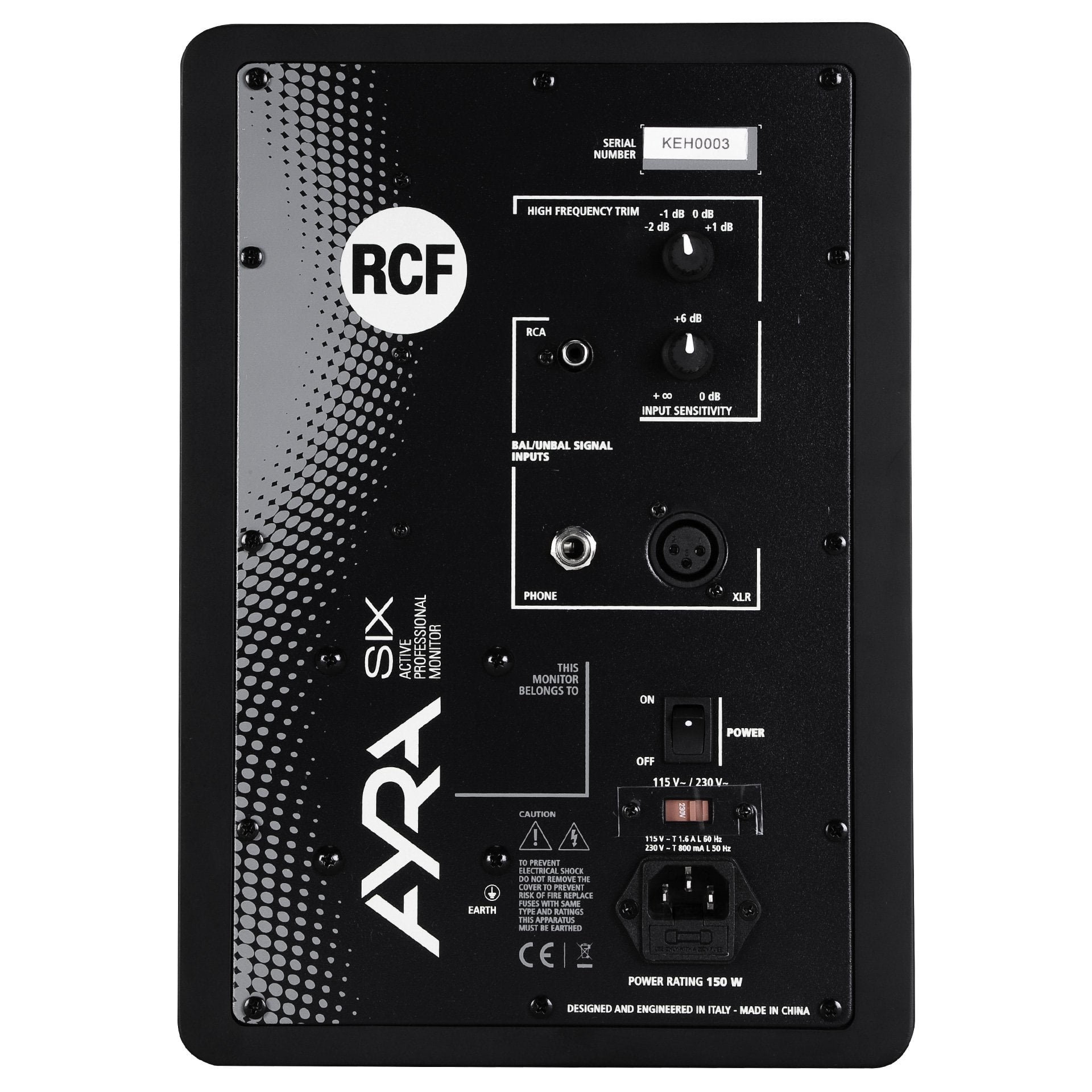 RCF AYRA6 6 Studio Monitors 50w 106db Fibergl