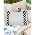 thumbnail image 6 of Pack of 2 Outdoor Pillow Covers, Farmhouse Black White Square Buffalo Plaid Waterproof Square Throw Pillowcase Cushion Decorative Pillow Covers for Couch Patio Tent, 20x12 in, 6 of 6
