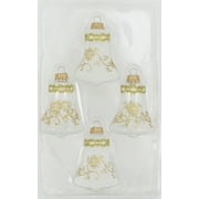 Holiday Time Glass Christmas Bell Ornaments, 2 5/8" (Gold Braid Bell) 4 Count