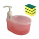 thumbnail image 4 of Dispensador de jabón de cocina, apto para lavavajillas, prácticos utensilios de cocina y 3 esponjas, dispensador con bomba de jabón para el hogar y la Rosa, 4 of 9