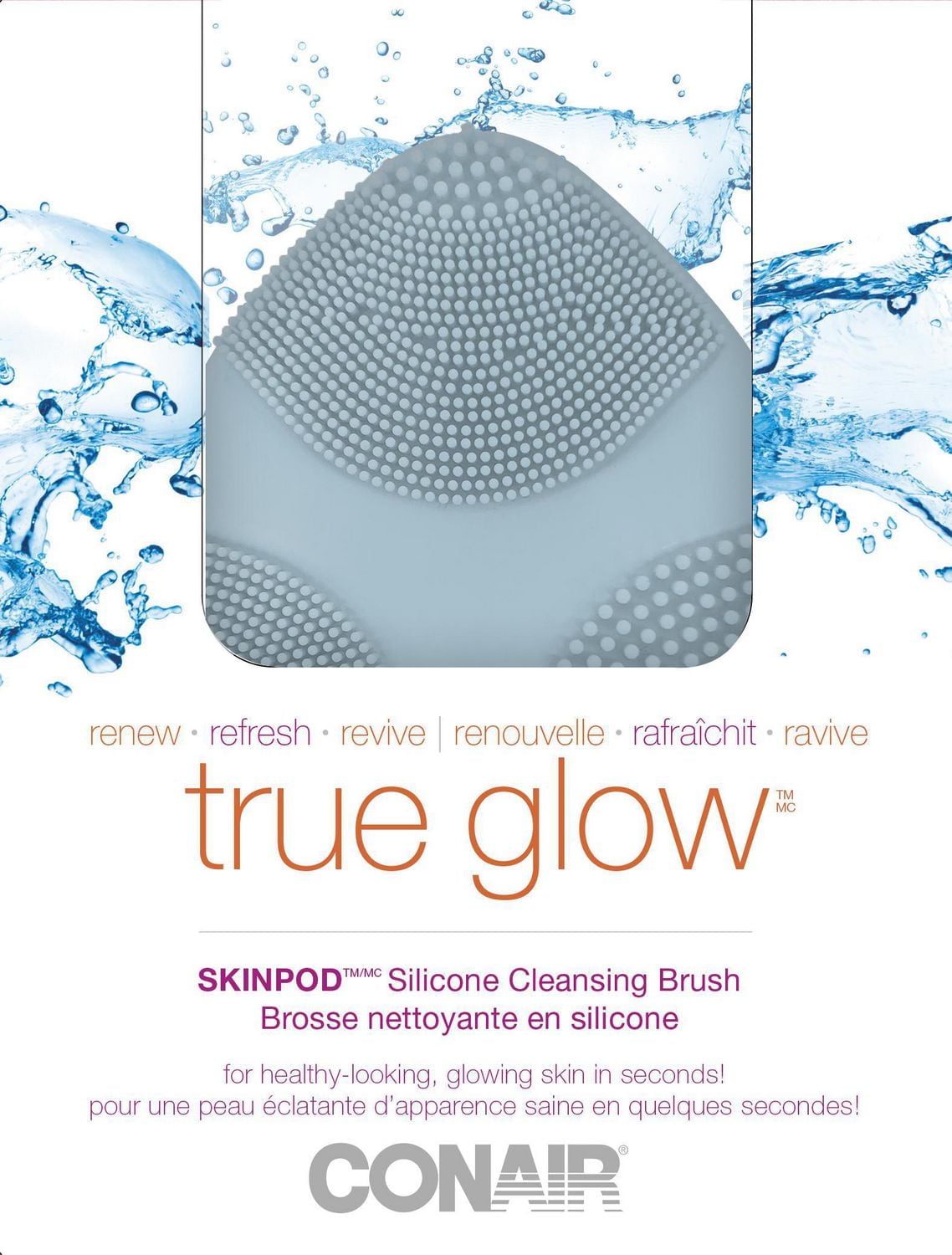 True Glow® SKINPOD Brosse nettoyante en silicone