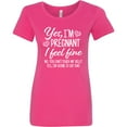thumbnail image 3 of Inktastic Yes I'm Pregnant I Feel Fine No You Cant Touch My Belly Women's T-Shirt, 3 of 5