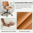 thumbnail image 2 of Armless Office Desk Chair, Ergonomic Office Chair with Wheels, Comfy Home Office Desk Chair, Height Adjustable Wide Seat, Swivel Computer Task Chair Vanity Chair for Home Office Bedroom, Brown, 2 of 7