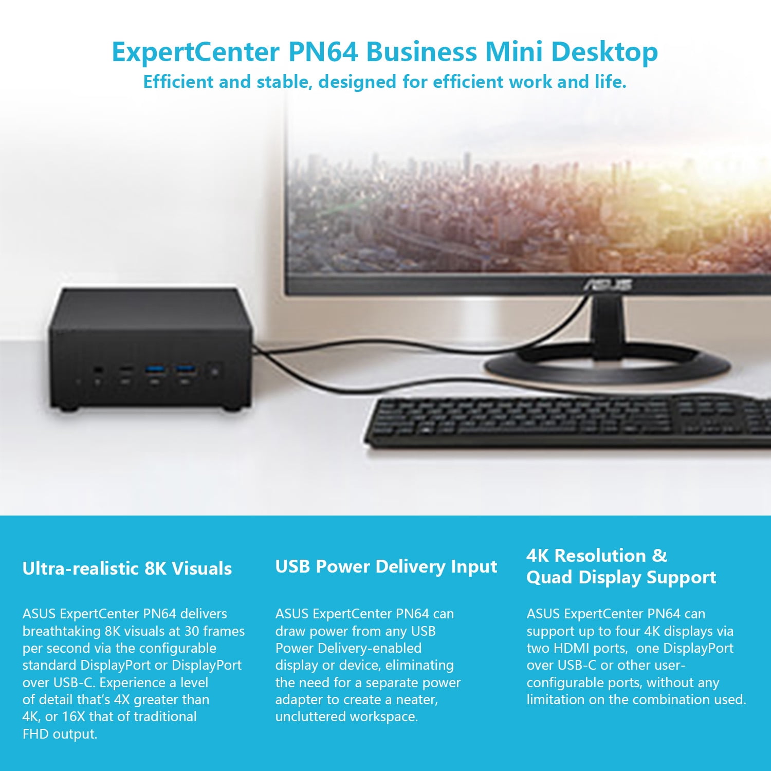 ASUS ExpertCenter PN64 Mini Business Desktop, Intel Core i5-13500H