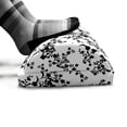 thumbnail image 5 of Floral Foot Rest, Victorian Style Curved Flower Baroque Blooms Branches Vintage Motif, Non-Slip Backing Adjustable Ergonomic Memory Foam Leg Support for Office, Black and White, by Ambesonne, 5 of 5