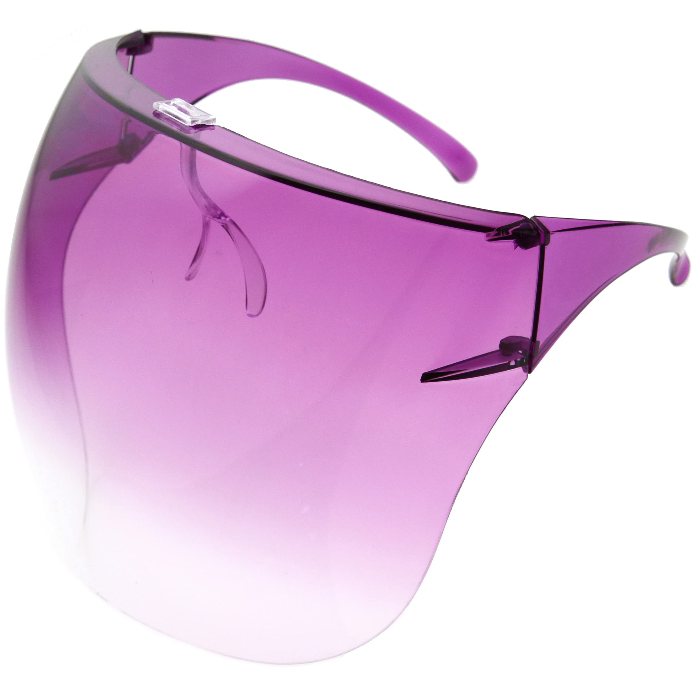 Gradient purple Tinted/Ombre Face Shield Full Cover Visor Glasses/Sunglasses (Full face goggles, protective goggles, protective face mask, splash proof) Amethyst/Fade