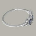thumbnail image 4 of LBG British Made Real Solid 9k White Gold Natural Sapphire Womens Anniversary Ring - 33 size options - Size 6.25, 4 of 6