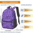 thumbnail image 5 of 17 Inch Lightweight Backpack,PVC Waterproof Oxford Fabric, Ergonomically Designed, with Large Capacity, Leopard Animal Pattern, 5 of 5
