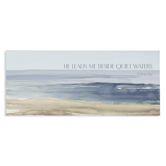 Stupell Industries He Leads Me Quiet Waters Canvas Wall Art, design by Lanie Loreth