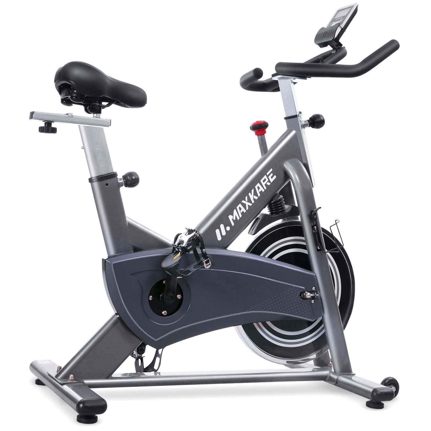 MaxKare Magnetic Exercise Bike,Belt Drive Spin Bike,Stationary Indoor Cycling Bike with High Weight Capacity Adjustable Magnetic Resistance w/Tablet Holder Gray 