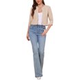 thumbnail image 2 of INSPIRE CHIC Blazers for Women's Open Front 3/4 Sleeve Crew Neck Work Office Suit Jackets Blazer XS Khaki, 2 of 6