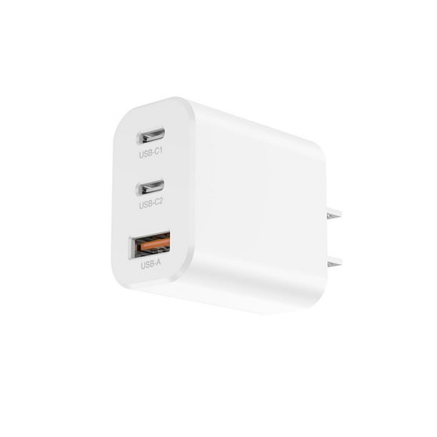 30W Cargador USB C GAN con 3 Puertos,Cargador Tipo C Carga Rápida Portátil, Carga Rapida Cargador Co