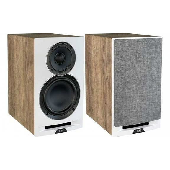 ELAC UBR62 6.5 Inch Bookshelf Speakers - Pair (Oak/White)