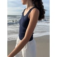 thumbnail image 5 of Women Tank Top Sleeveless Crew Neck Camisole Lace Trim Crop Top Slim Fit Ladies Vest Summer Streetwear, 5 of 7