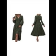 thumbnail image 3 of Vestidos Largos Bohemios de Otoño para Mujer, con Cuello en V, Lunares, Cintura Alta, Corte A y Volantes, para Vacaciones. Verde XXL, 3 of 7