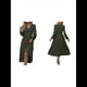 thumbnail image 3 of Vestidos Largos Bohemios de Otoño para Mujer, con Cuello en V, Lunares, Cintura Alta, Corte A y Volantes, para Vacaciones. Verde M, 3 of 7