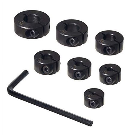 UPC: 0843441105213 | POWERTEC 71491 Drill Bit Stop Collar Assortment w/Split Ring Design and Size Markings – 1/8   3/16   1/4   5/16   3/8   7/16   1/2  – 7 Piece Set