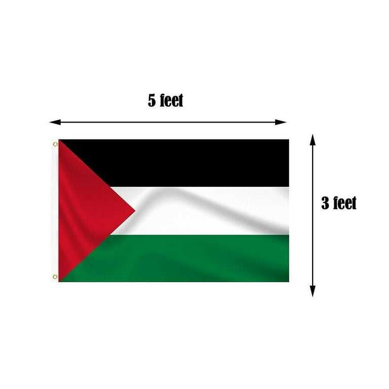 DANF Palestine Flag 3x5 Ft Thick Polyester, Fade Resistant, Brass Grommets,  Canvas Header Palestinian National Flags with 3 X 5 Feet