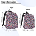 thumbnail image 2 of Bingfone Skull flower leaf Plaid Print Canvas College Laptop Backpack, Large Capacity Lightweight College Bookbag Casual Daypack-Small, 2 of 5