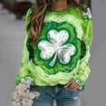 thumbnail image 2 of Levmjia Womens Sweatshirts Fashion Loose Round Neck Solid Color Long Sleeve St. Patrick's Day Printed Casual Shirt Holiday Breathable Comfortable Work Home Wear, 2 of 7