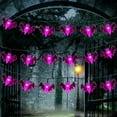thumbnail image 3 of Nrmvnmi Halloween String Lights,10Ft 20 LEDs Battery Operated Halloween Decoration Lights Indoor Outdoor,Purple Bat Lights for Halloween Party Decor, 3 of 6