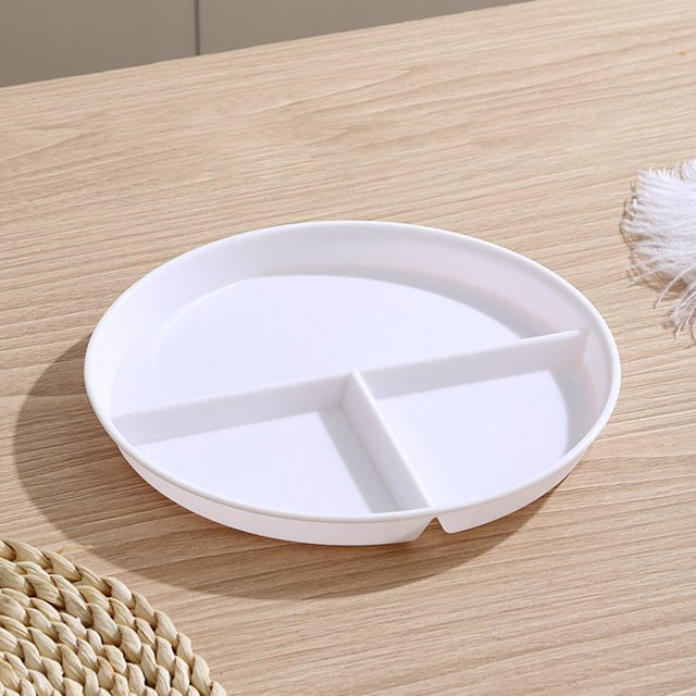 ONFD Three Grid Fat Reducing Meal Plate Wheat Straw Fall Household Plate 3 Grid Plate Special Plate Kid Plate