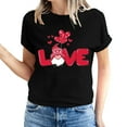 thumbnail image 2 of Fesfesfes Women's Shirts Women's Valentine's Day Love Printed Short Sleeved T-shirt Top Short Sleeved Round Neck Top/Shirt Woman Tops 2XL(US:12), 2 of 6