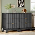thumbnail image 7 of FANRAL Fluted Nightstand with Charging Station,Modern Bedside Table with Drawers,Wood End Table Small Dresser for Bedroom Living Room,Black Night Stand, 7 of 7