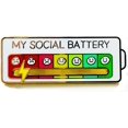 thumbnail image 2 of Social Battery Pin 2.0-2024 NUEVOS pines divertidos, pines esmaltados, pin que expresa el estado de ánimo para introvertidos, ¡perfecto para los 7 días de la semana!, 2 of 4
