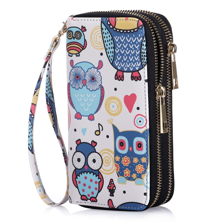 HAWEE Removable Wristlet Cell Phone Wallet, Owl Print photo 1