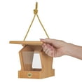thumbnail image 2 of Birds Choice Modern Farmhouse Small Hopper Hanging Bird Feeder, Natural Teak, 2 of 6