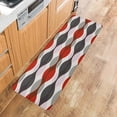 thumbnail image 4 of Drop Shape Geometric Texture Ripple Red Gray Kitchen Mat Rug 1 PCS Runner Rug Anti-Fatigue Comfort Memory Foam Standing Mat Non-Slip Floor Door Mat for Bathroom Bedroom 18x47in, 4 of 6