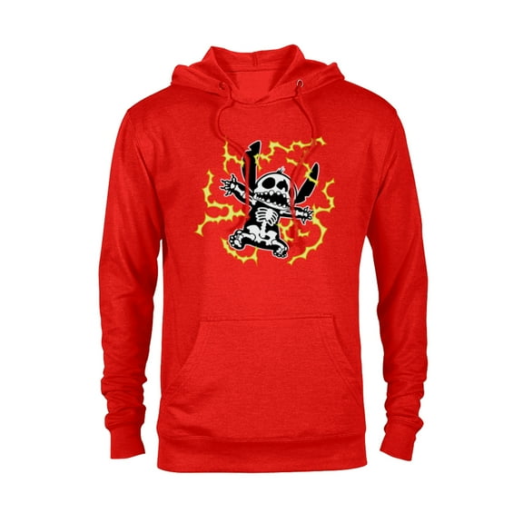 Disney Stitch Skeleton Halloween - Pullover Hoodie for Adults - Customized-Red