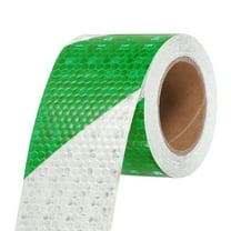 Uxcell Reflective Tape, Self-Adhesive Trailer Reflector Tape Waterproof Warning Sticker Green White 2 Inch x 16 Feet
