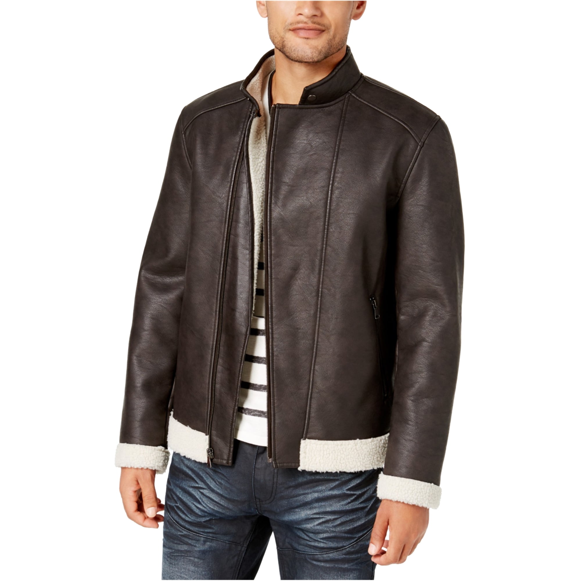 I-N-C Mens Fleece-Lined Faux Leather 
