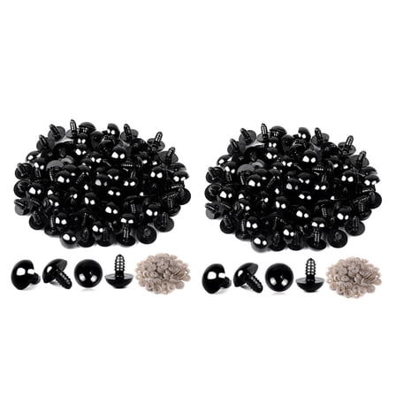 2025 New! 200PCS Plastic Safety Crochet Eyes Bulk with Washers for Crafts (0.24Inch/6mm)