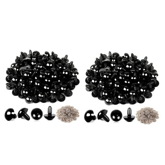 2025 New! 200PCS Plastic Safety Crochet Eyes Bulk with Washers for Crafts (0.24Inch/6mm)