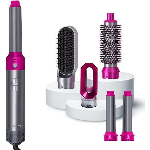 5 In 1 Hair Styler Airwrap Air Styler With Hot Air Brush Hair Dryer,  Straighteners Wrapper (gray Purple) 