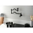 thumbnail image 2 of Kingston Brass KS2105RKZ Wendell Wall Mount Pot Filler Faucet with Knurled Handle, Oil Rubbed Bronze, 2 of 7