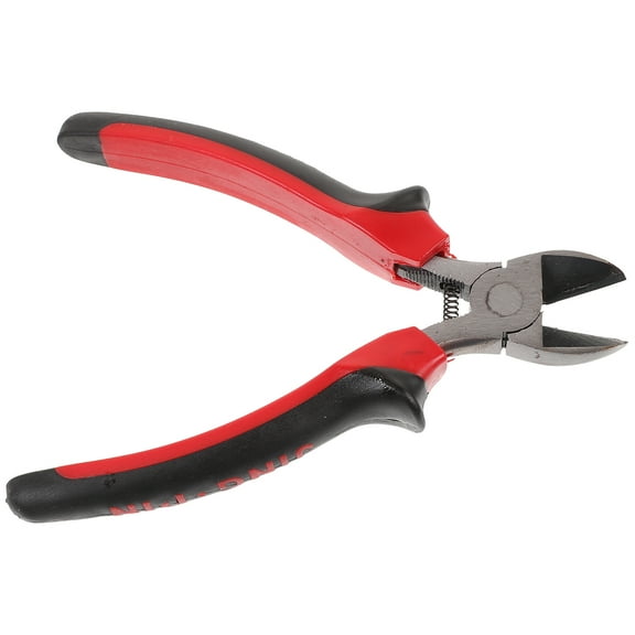 Raindrops Handheld Diagonal Cutters High Leverage Angled Pliers Handle Wire Cable Cutter Side Snips Flush Plier (Red)