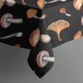 thumbnail image 5 of Brown Mushroom Pattern Black Pattern Square Tablecloth,Waterproof Square Table Cover,Wipeable Spillproof Washable Table Cover for Home Kitchen Party Decor 60"x60"(152x152cm), 5 of 6