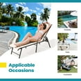 thumbnail image 2 of Pellebant 2‑Pack Outdoor Chaise Lounge Chairs – 5‑Position Aluminum Adjustable Patio Chaise Lounge with Rust Resistant Frame, Champagne, 2 of 9