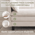thumbnail image 4 of AIKEMING 112" U-Shaped Cloud Couch, Oversized Modular Sectional Sofa with 3-Seater Comfy Couch and 2 Movable Ottomans for Living Room, Beige, 4 of 9