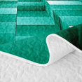 thumbnail image 5 of Castle Fairy Hippie Cube Tunnel Quilt Full 3-Piece,Tribal Block Full Bedspread Sets,Teal Black,1 Coverlet and 2 Pillowcases, 5 of 7
