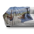 thumbnail image 3 of Landscape Soft Flannel Fleece Throw Blanket, White House Terrace Balcony for Sunbathing Relaxing Sea Ocean Scenery, Cozy Plush for Indoor and Outdoor Use, 70" x 90", Multicolor, by Ambesonne, 3 of 6