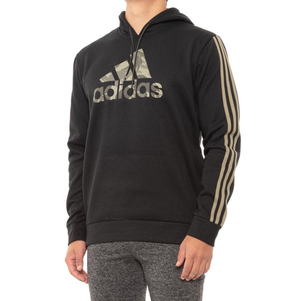 Adidas Men's Camo Badge of Sport 3-Stripes Hoodie - Black (XL) - Walmart.com